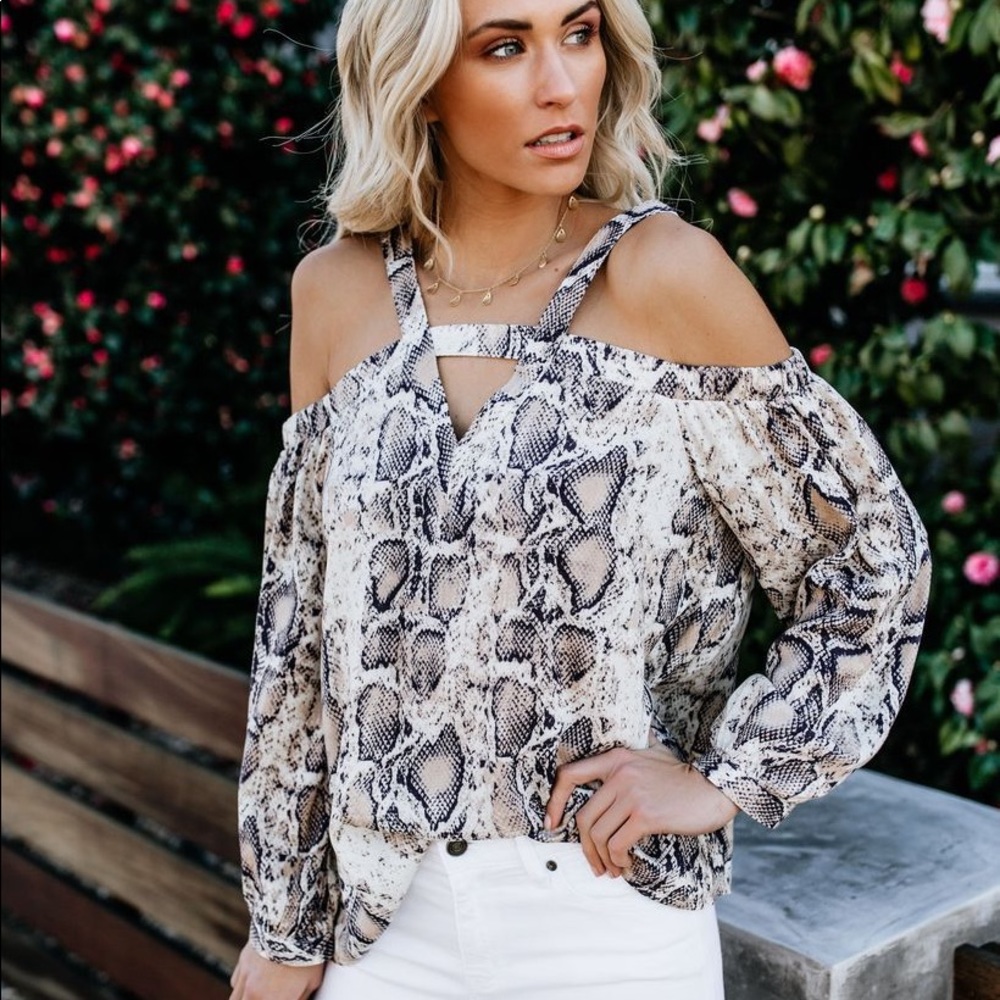 VICI Slither My Way Cold Shoulder Top